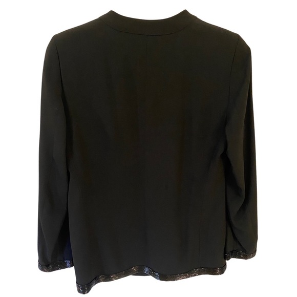 GIORGIO ARMANI Black Jacket with Beaded Trim - Picture 2 of 6